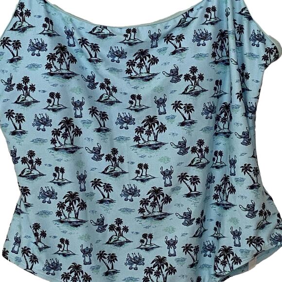 Disney Lilo And Stitch Woman's Size 1X Light Blue UPF 50+ One Piece Swimsuit NEW - Picture 9 of 11